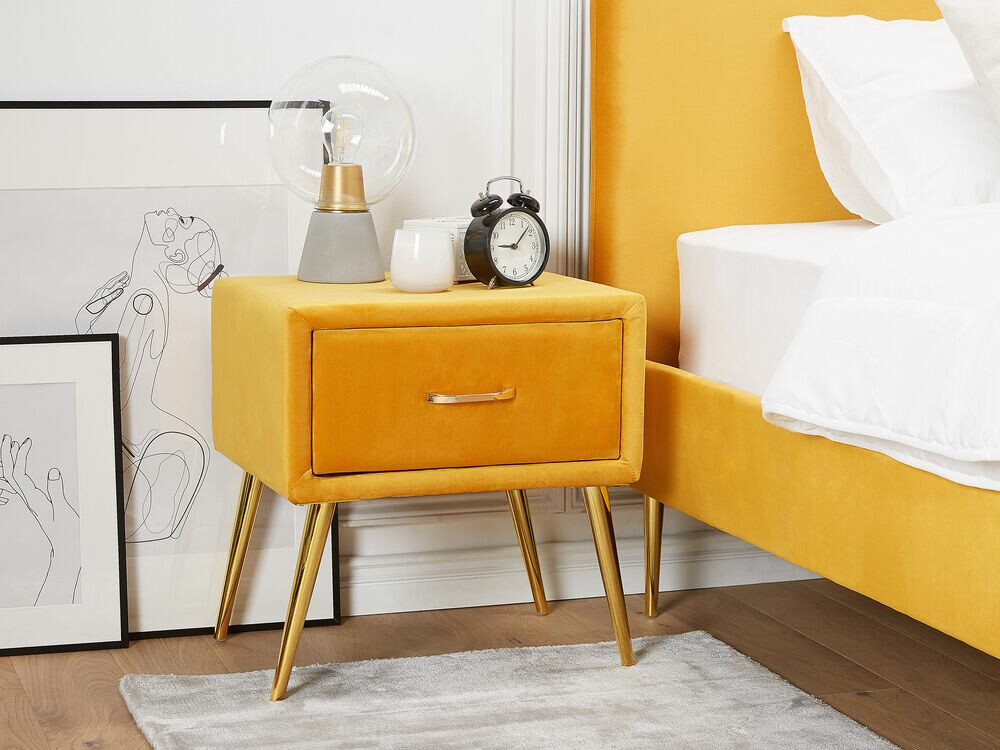 Bedside table Berwyn 325 (Yellow + Golden)