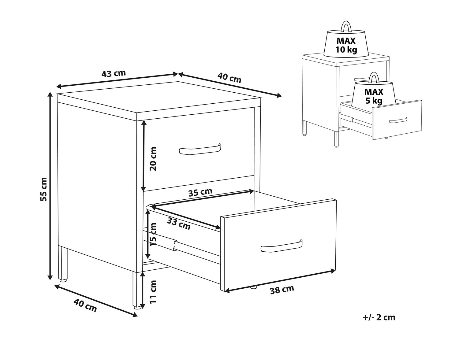 Κομοδίνο Berwyn 330 (Ροζ)