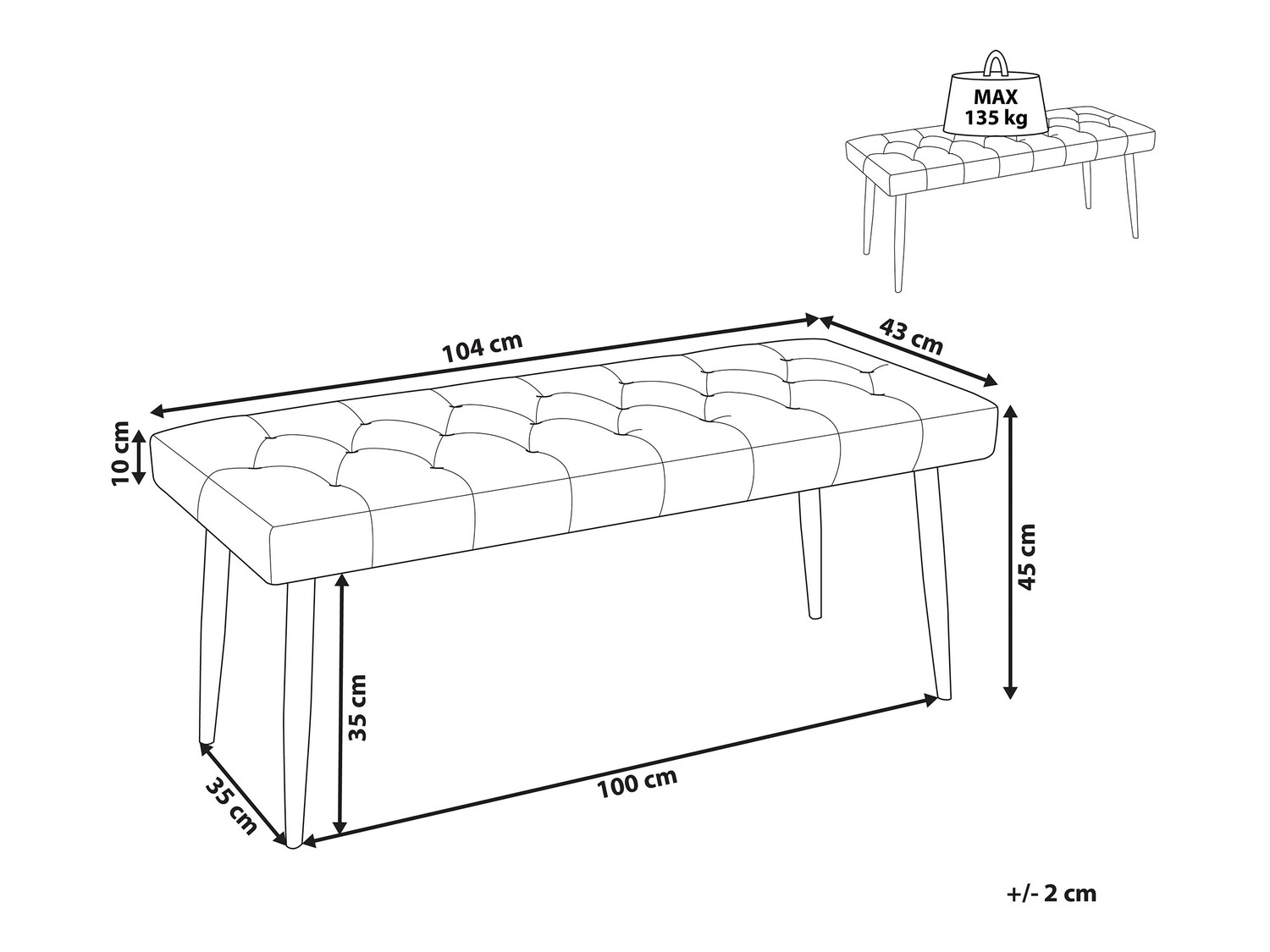 Ταμπουρέ Berwyn 348 (Γκρι + Μαύρο)