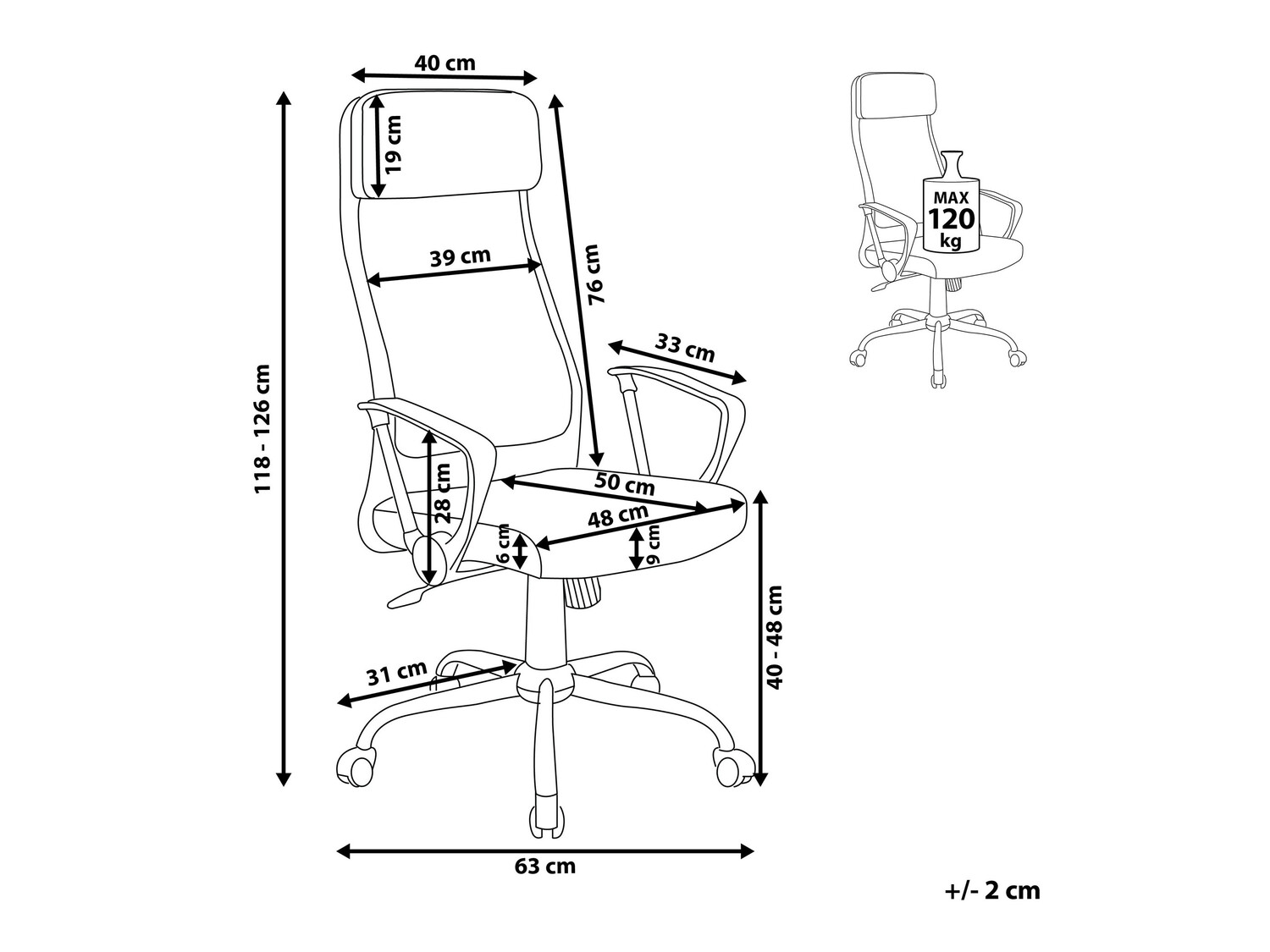 Office chair Berwyn 346 (White)