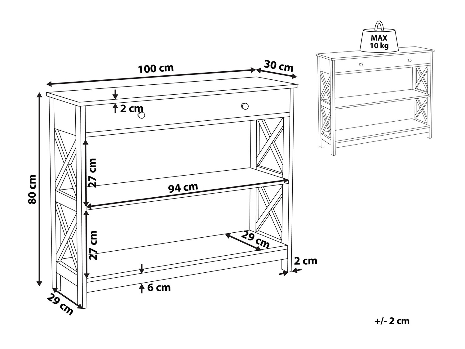 Κονσόλα Berwyn 389 (Μαύρο)