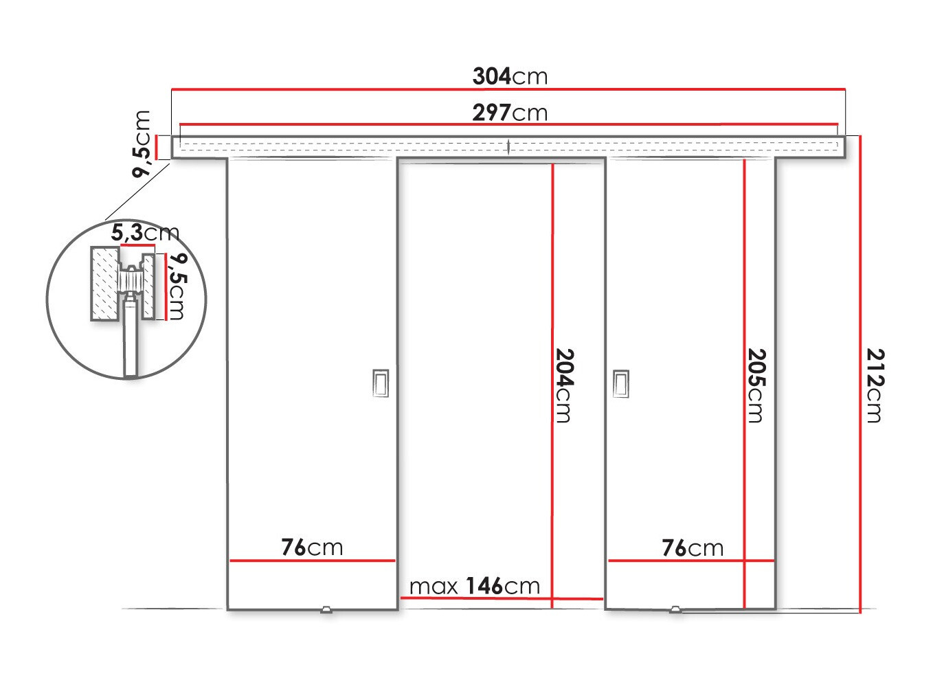 Sliding door Dover 199 (Graphite)