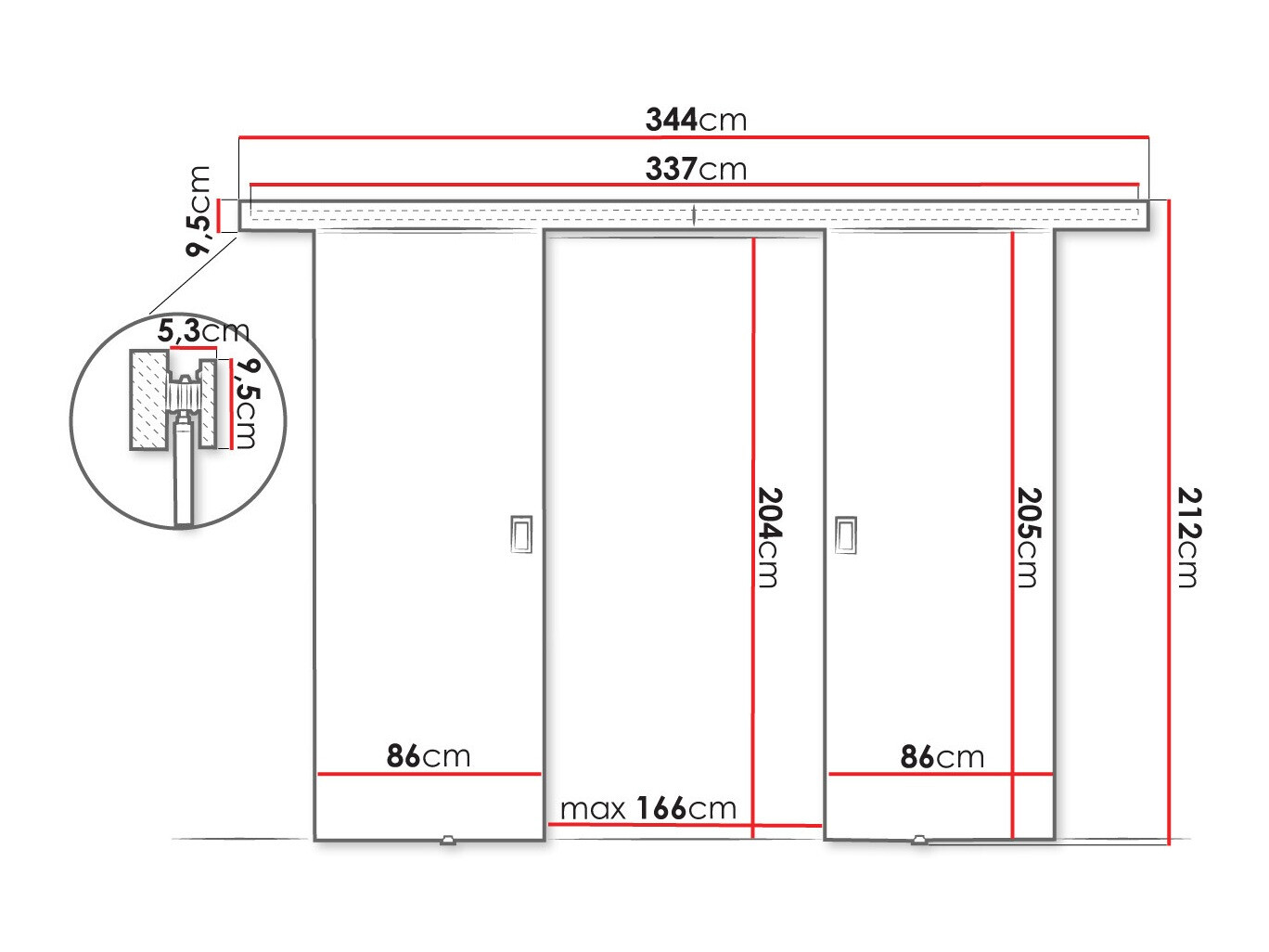 Sliding door Dover 200 (Craft oak)