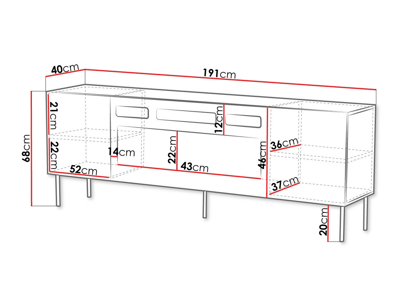 Έπιπλο τηλεόρασης Venophu 102