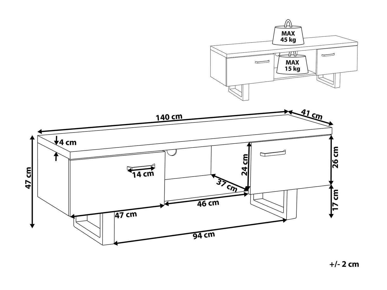TV stand Berwyn 501 (Dark wood)