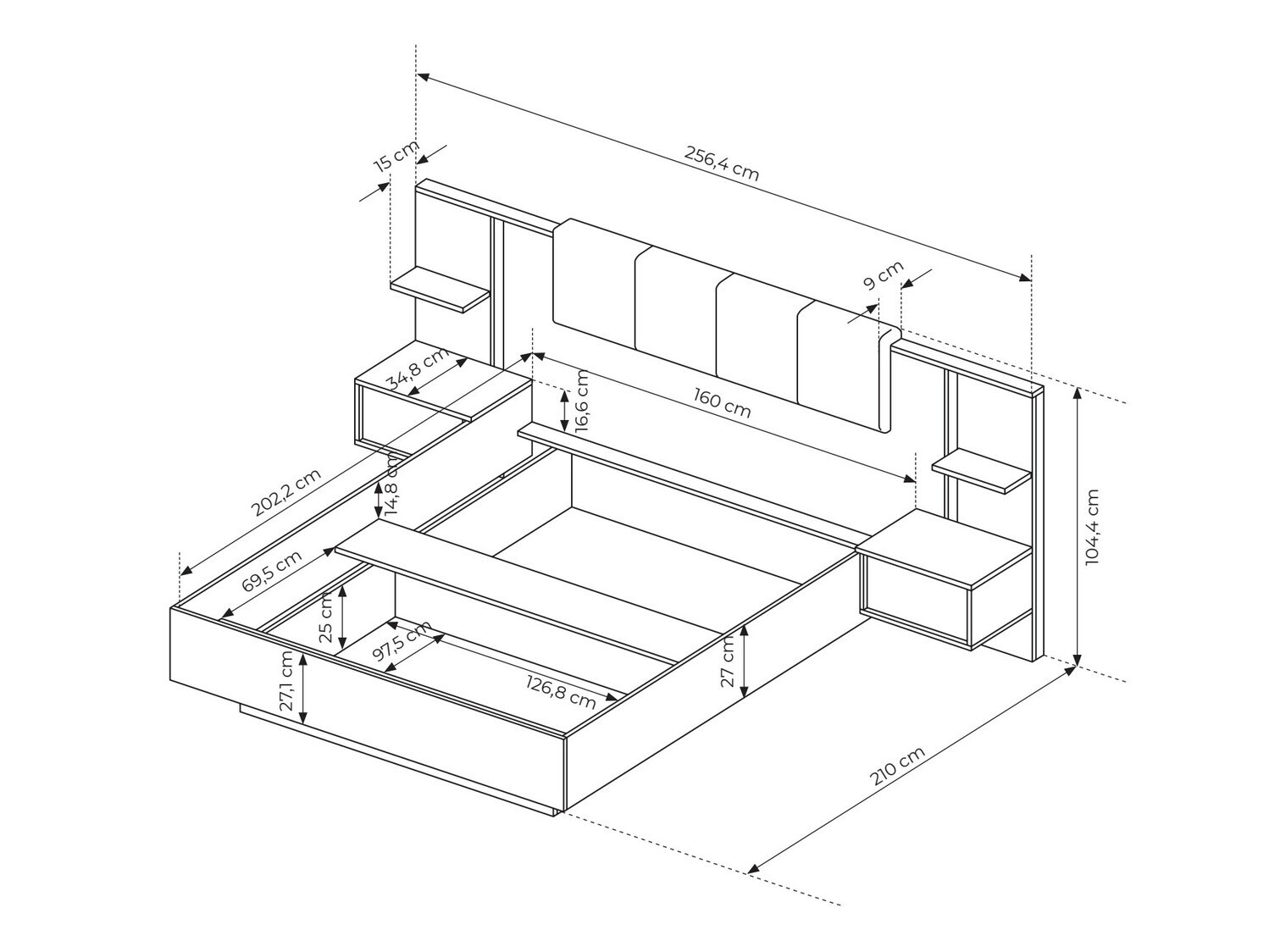 Bed Orltoru 112 With bedside tables