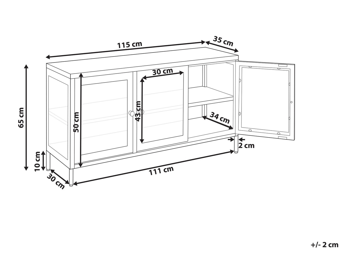 Μπουφέ Berwyn 2450 (Άσπρο)