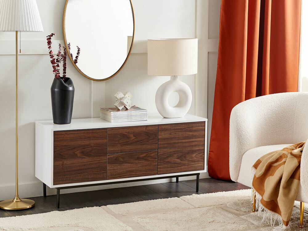 Chest of drawers Berwyn 520 (White + Dark wood)