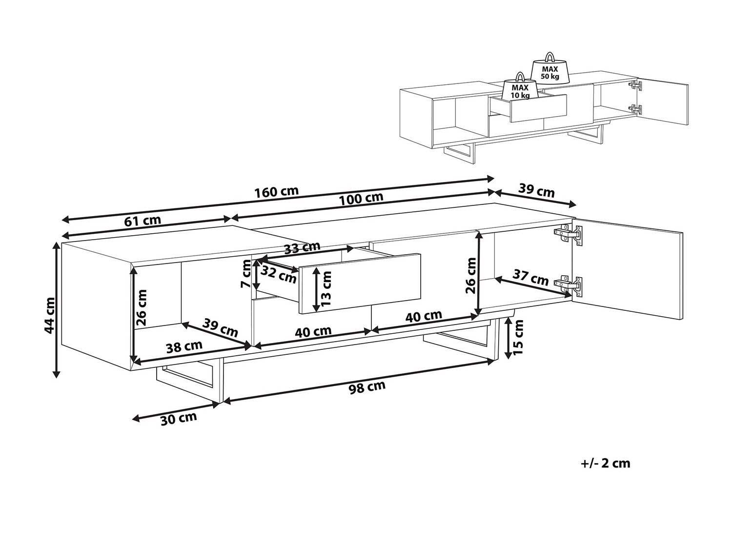 Έπιπλο τηλεόρασης Berwyn 527