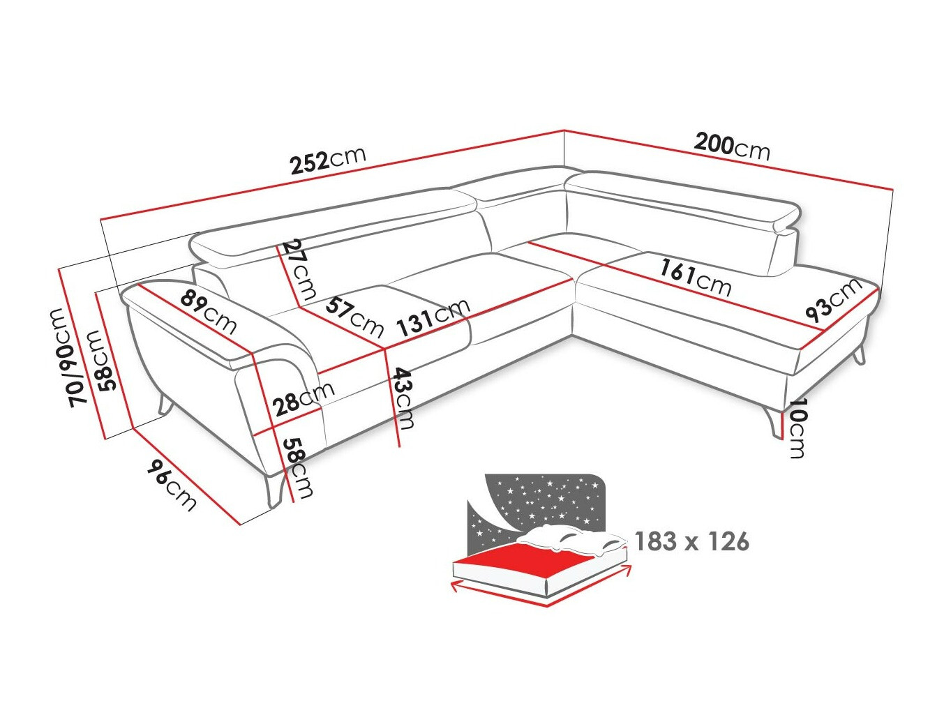 Corner sofa Lincoln 178 (Barrel 04)
