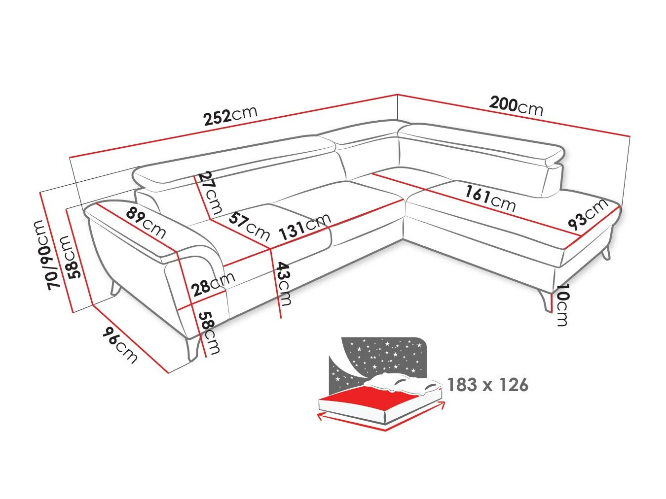 Corner sofa Lincoln 178 (Barrel 74)