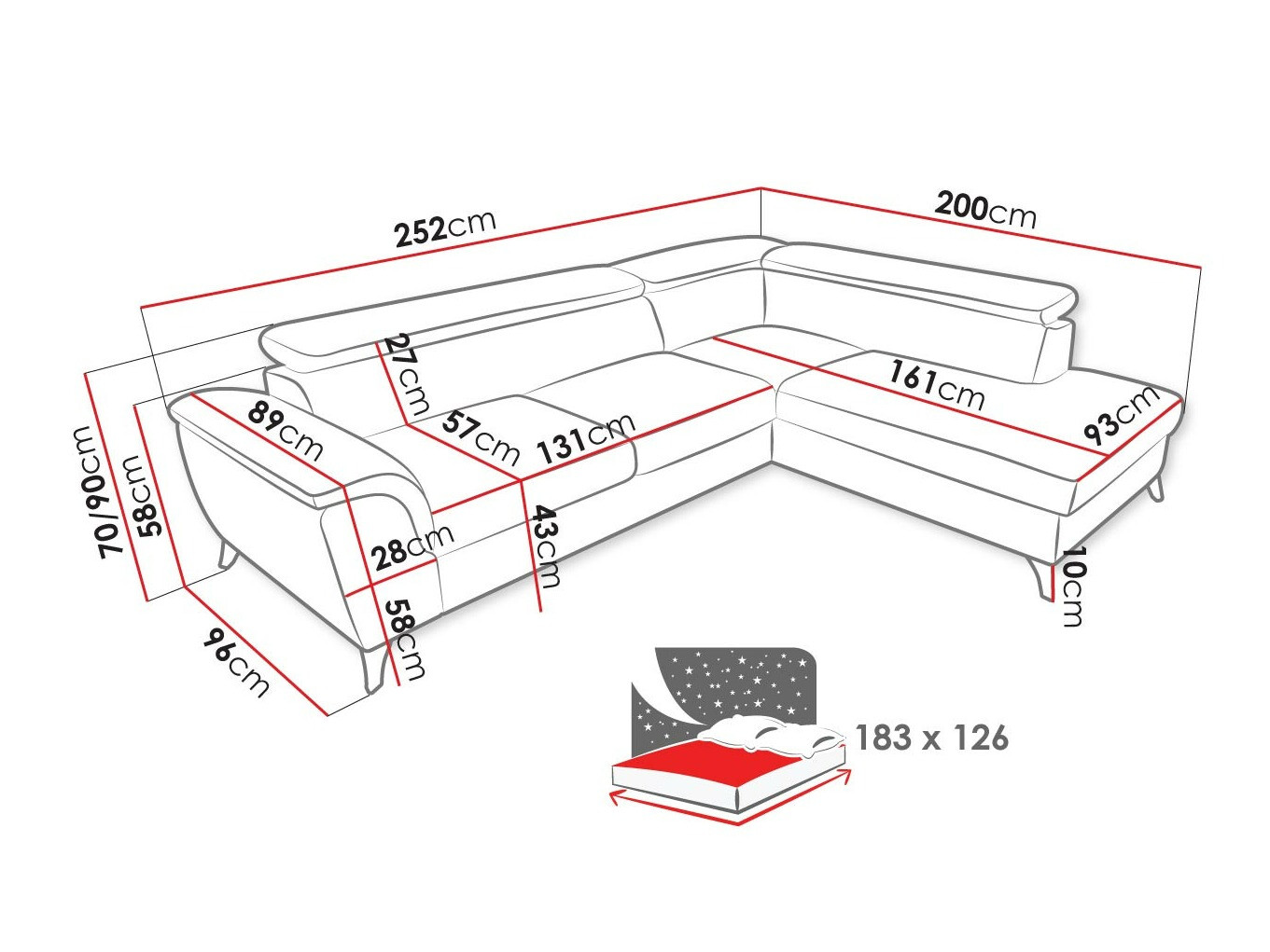 Corner sofa Lincoln 178 (Barrel 97)