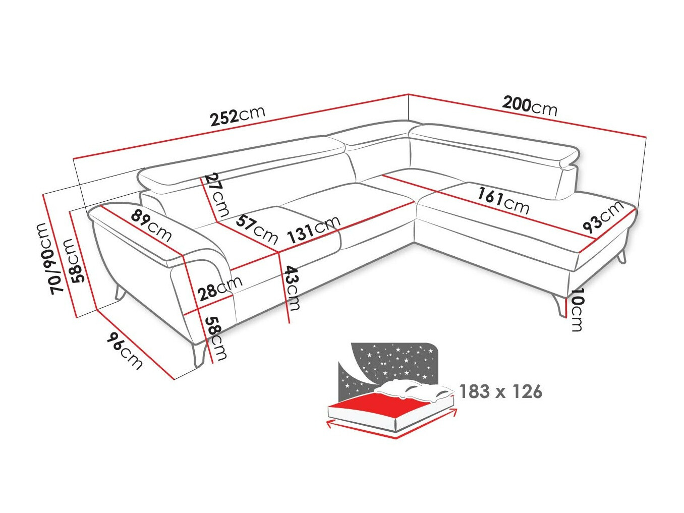 Corner sofa Lincoln 178 (Barrel 97)