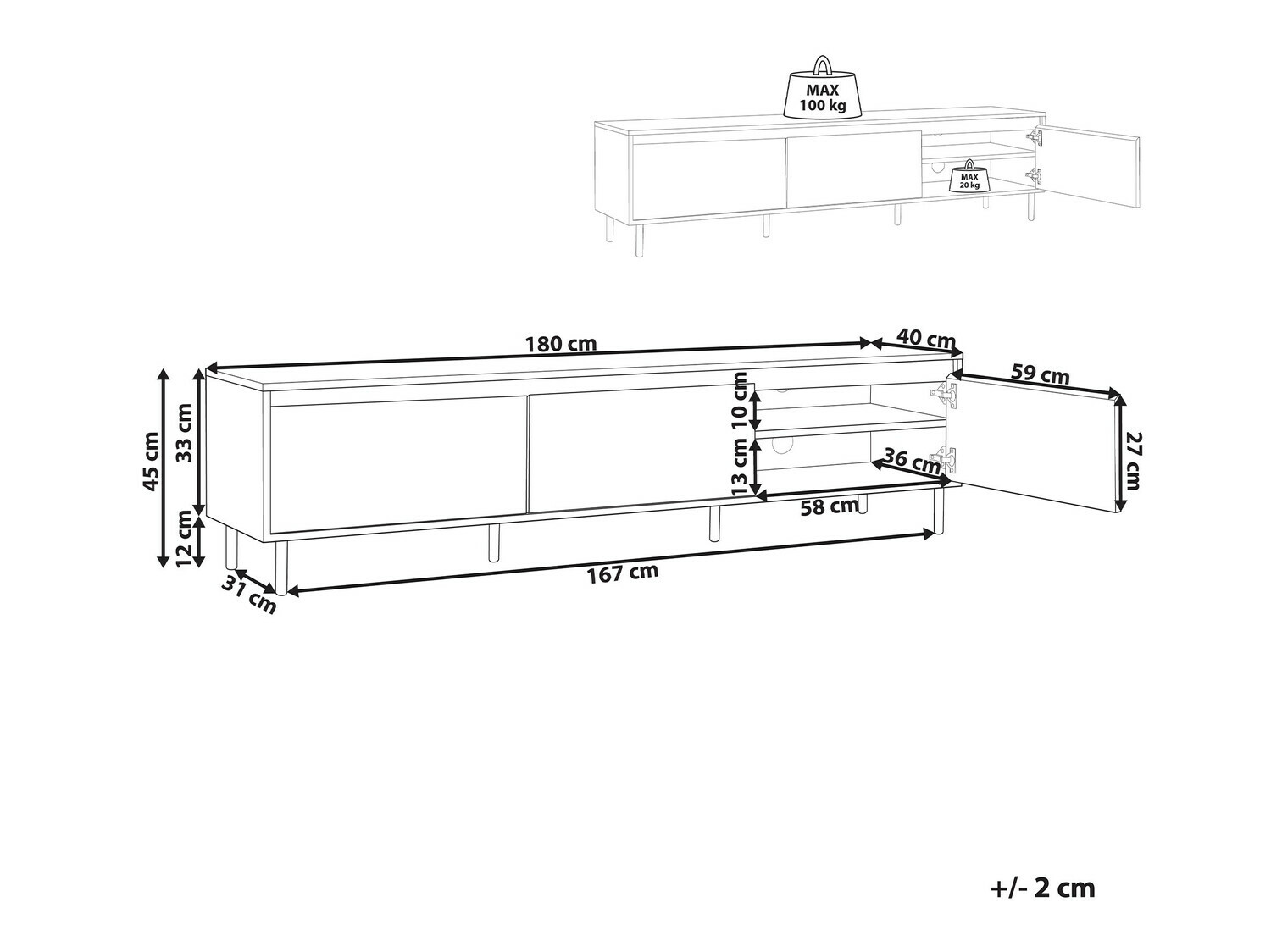 Έπιπλο τηλεόρασης Berwyn 552