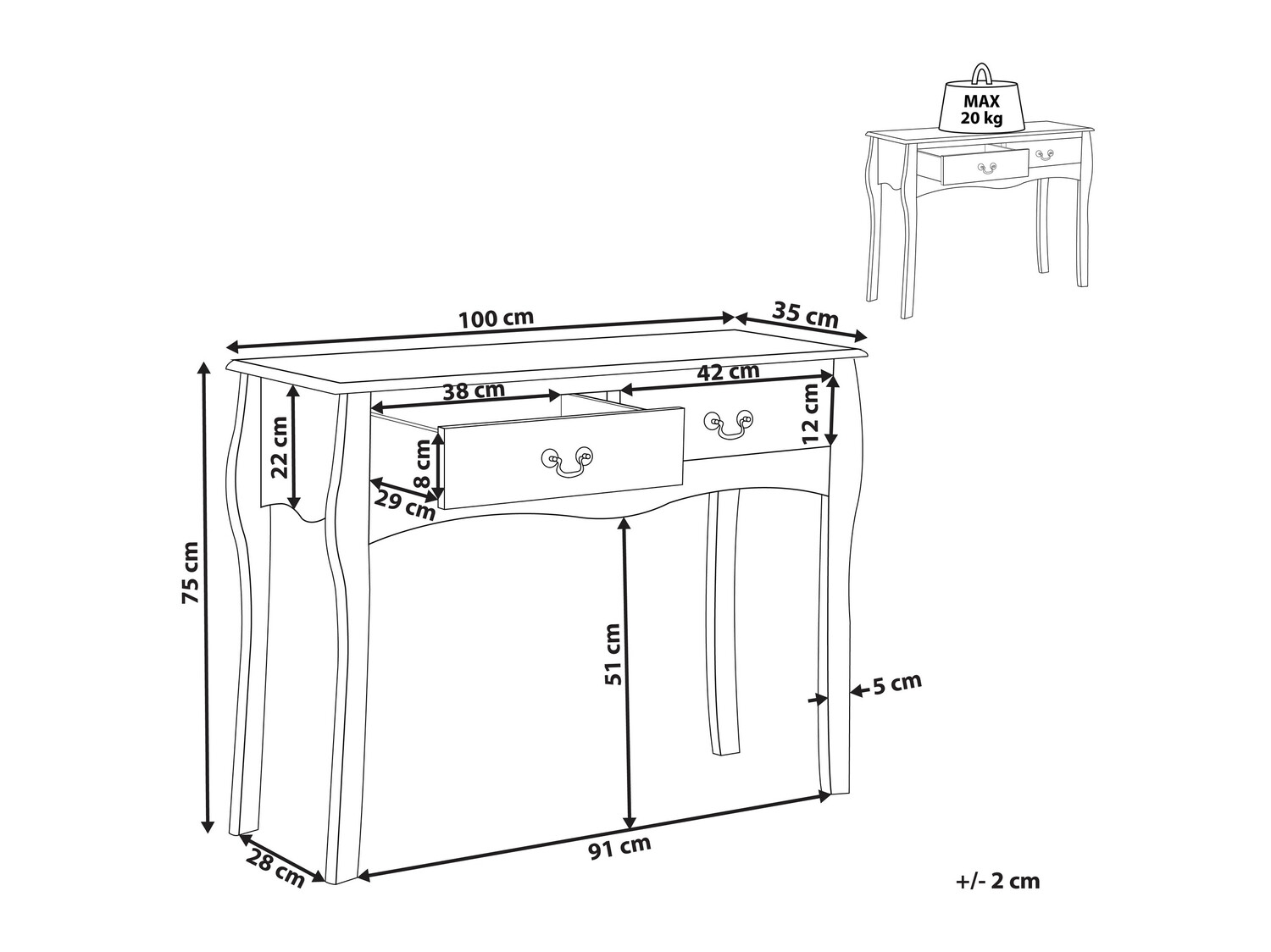 Console table Berwyn 563 (Black)