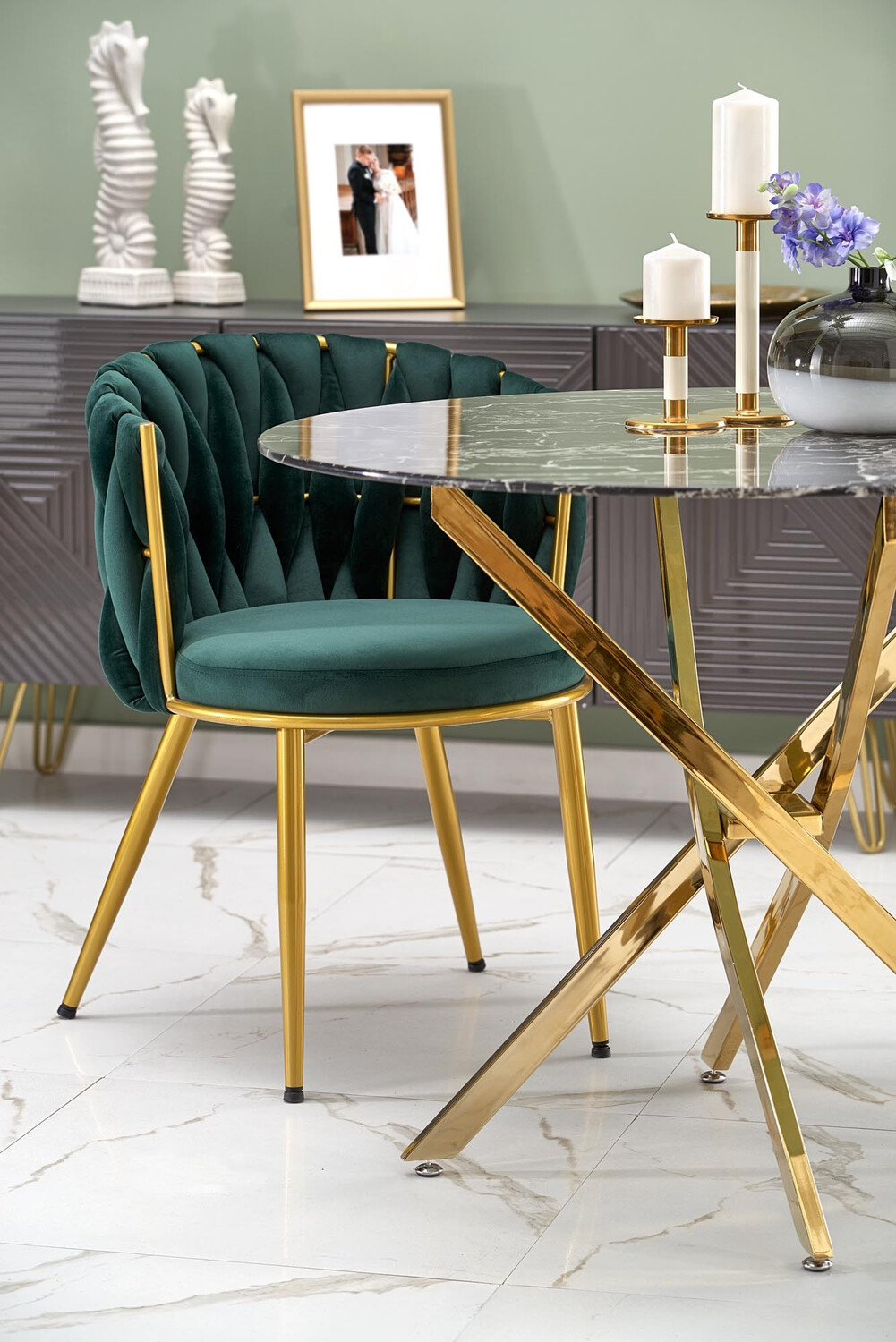 Chair Houston 1506 (Green + Golden)