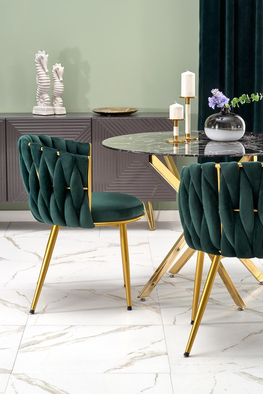 Chair Houston 1506 (Green + Golden)