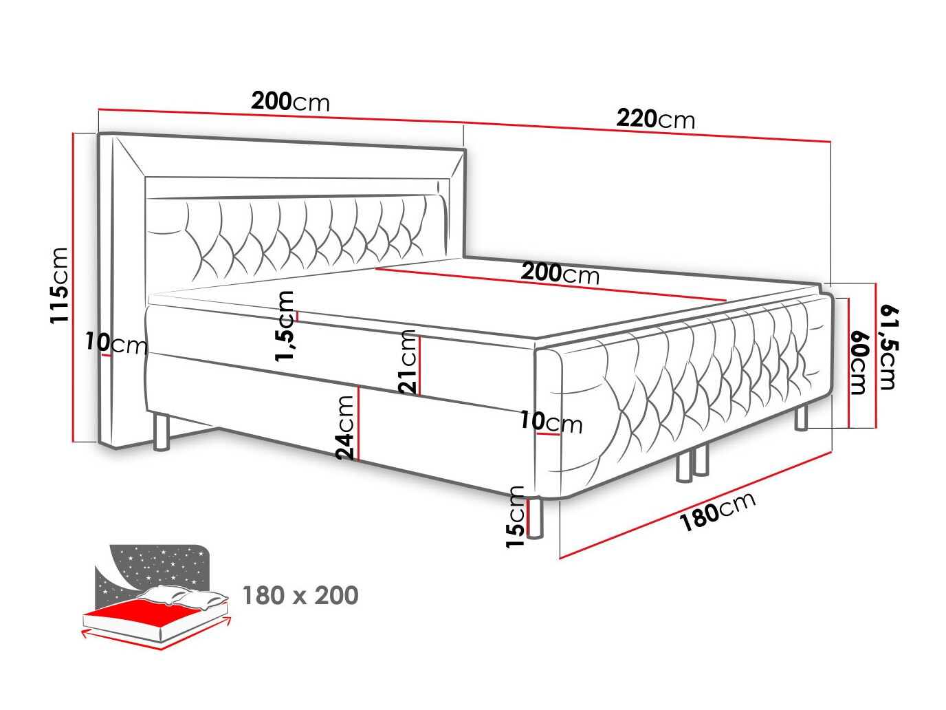 Continental bed Aura I