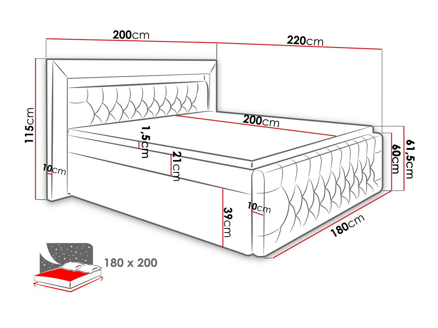 Κρεβάτι continental Aura