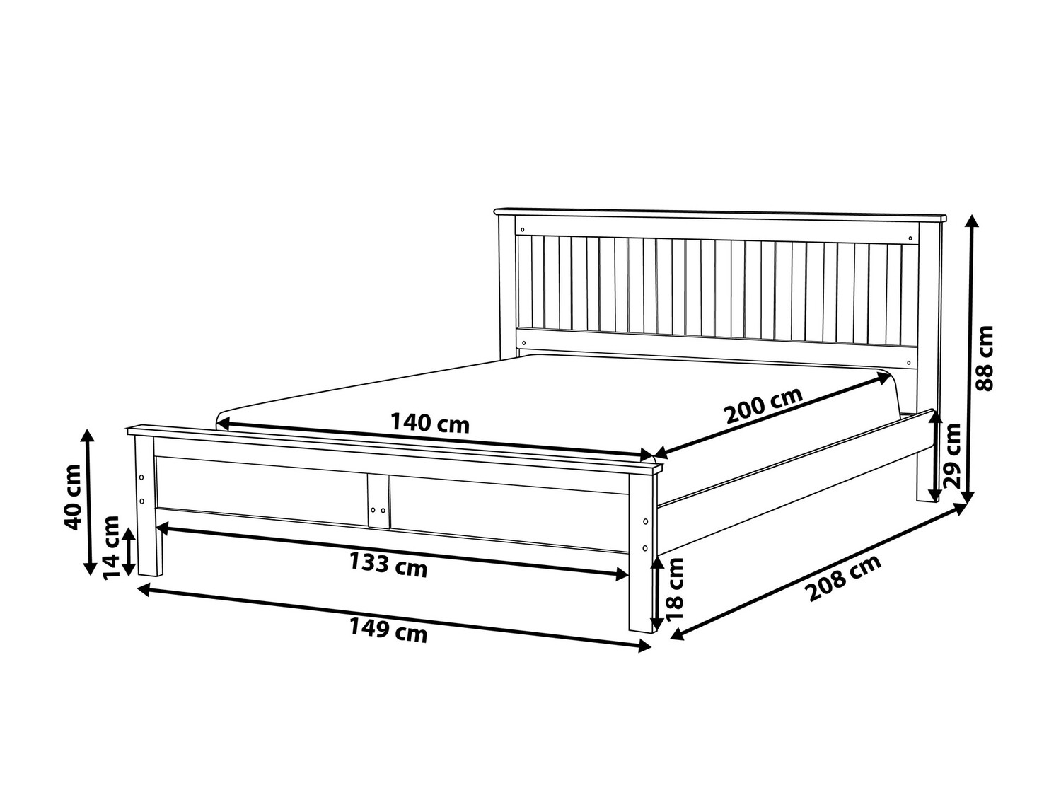 Κρεβάτι Berwyn 600 (Γκρι)