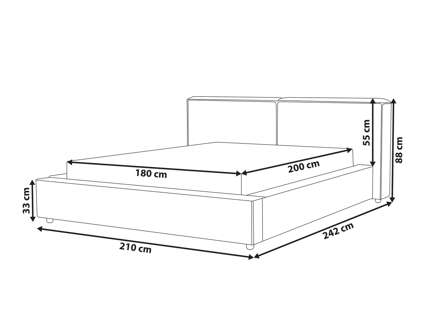 Κρεβάτι Berwyn 649 (Γκρι)