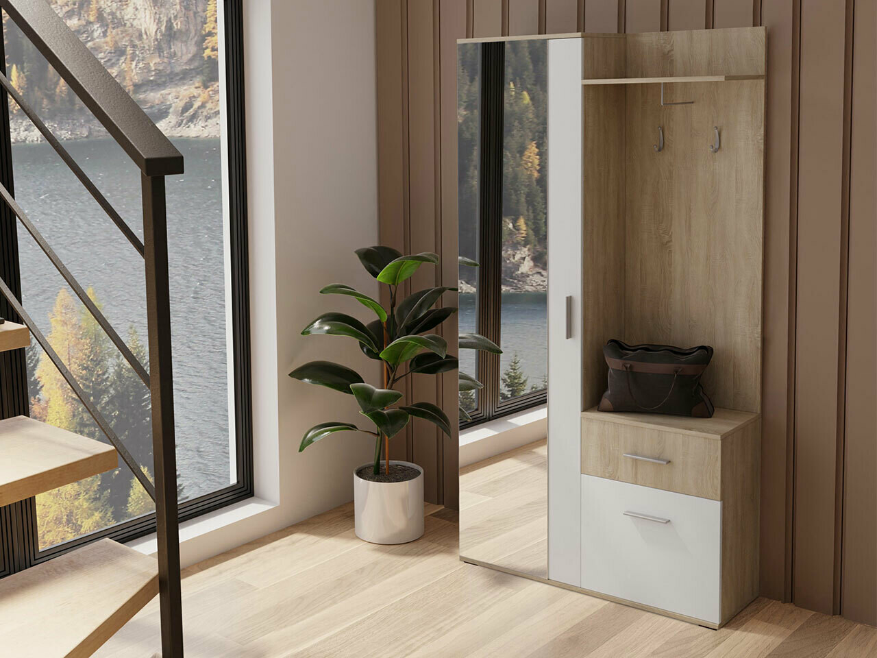 Σετ διαδρόμου Pavo (Sonoma οξιά + Άσπρο)