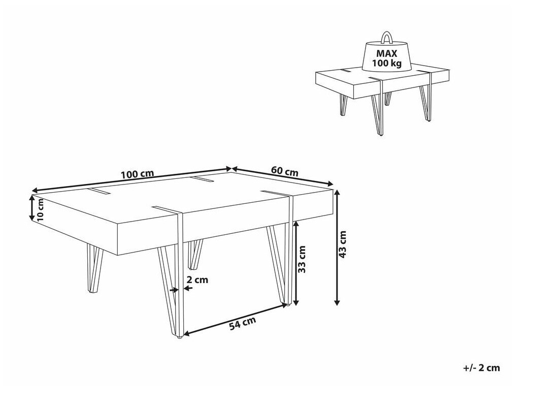 Τραπεζάκι σαλονιού Berwyn 692 (Σκούρο ξύλο)