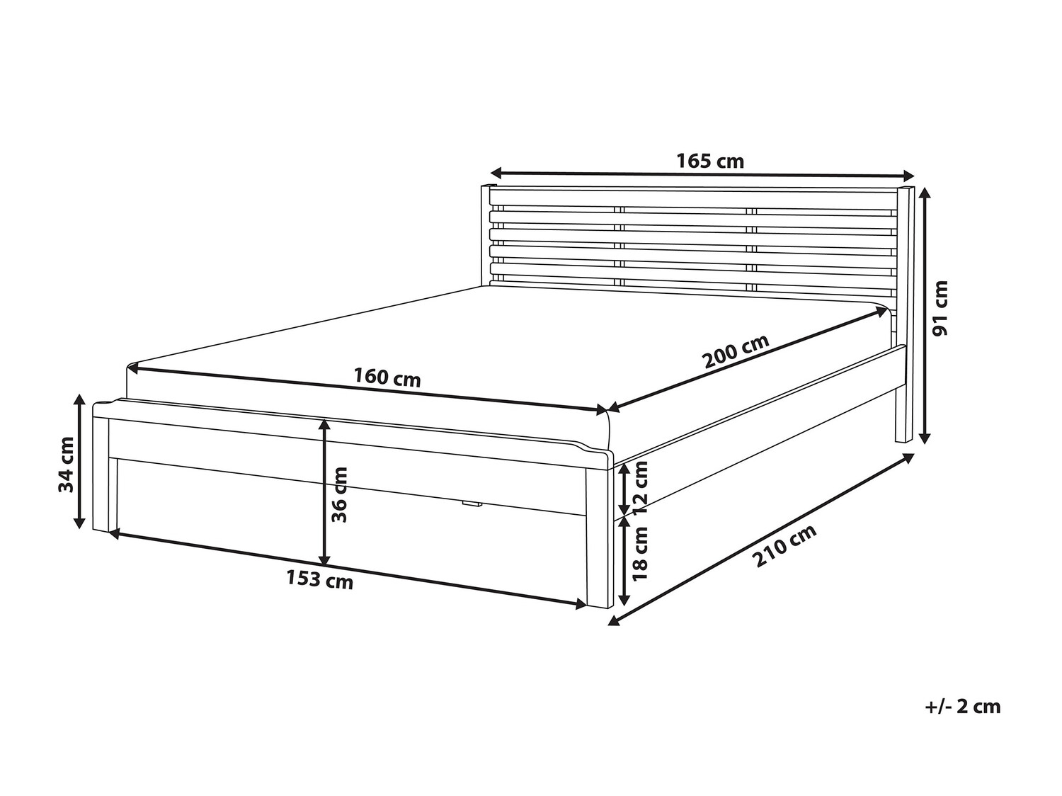 Bed Berwyn 700 (Light wood)