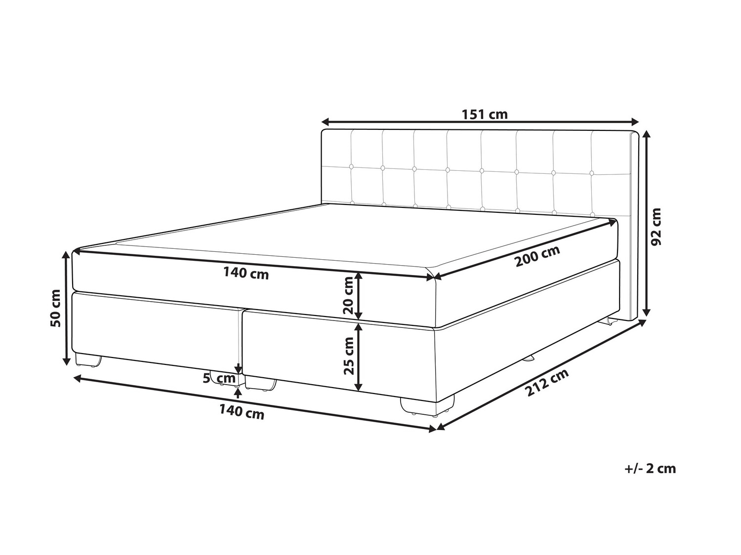 Continental bed Berwyn 718 (Black)