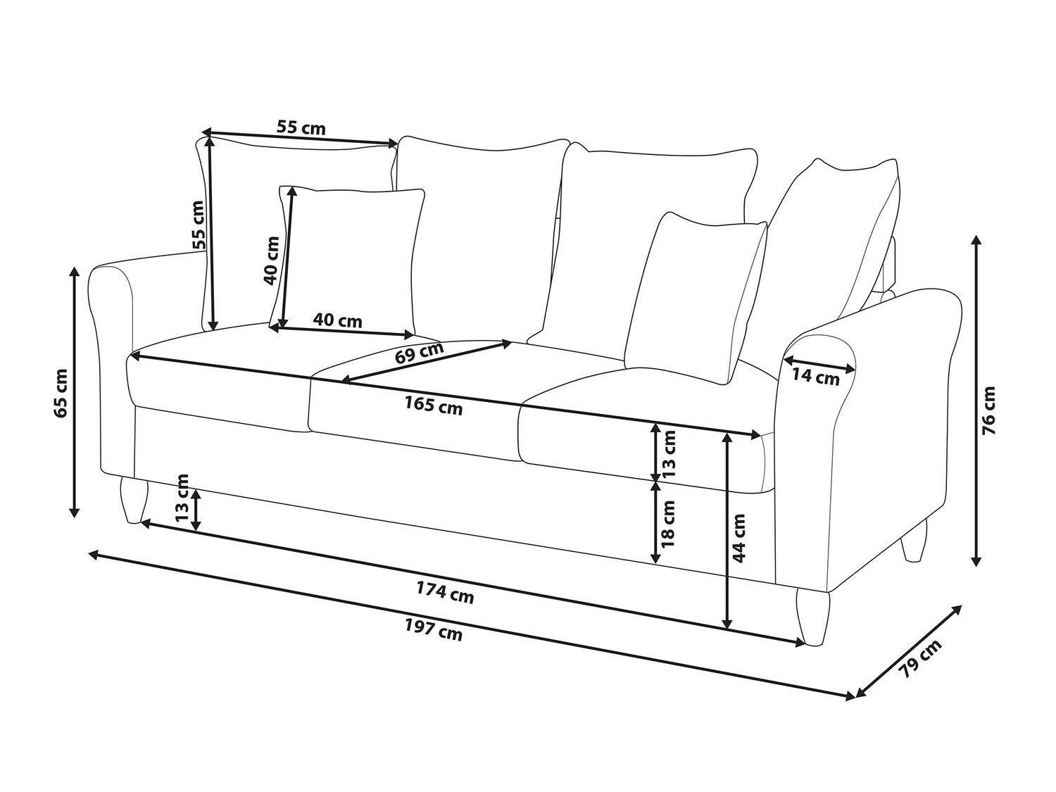 Sofa Berwyn 734 (Green)