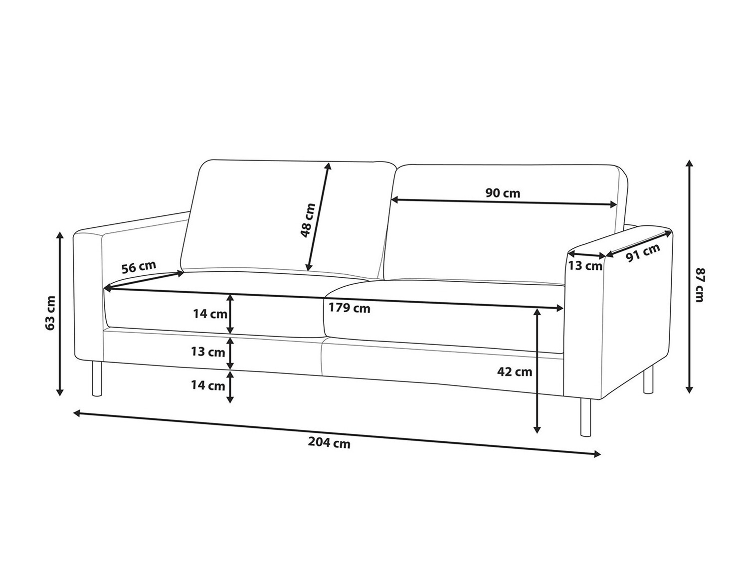 Καναπές Berwyn 764 (Μπεζ)