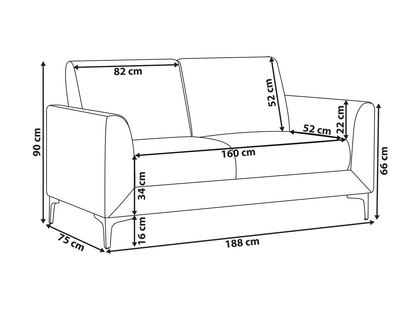 Καναπές Berwyn 765 (Πράσινο)