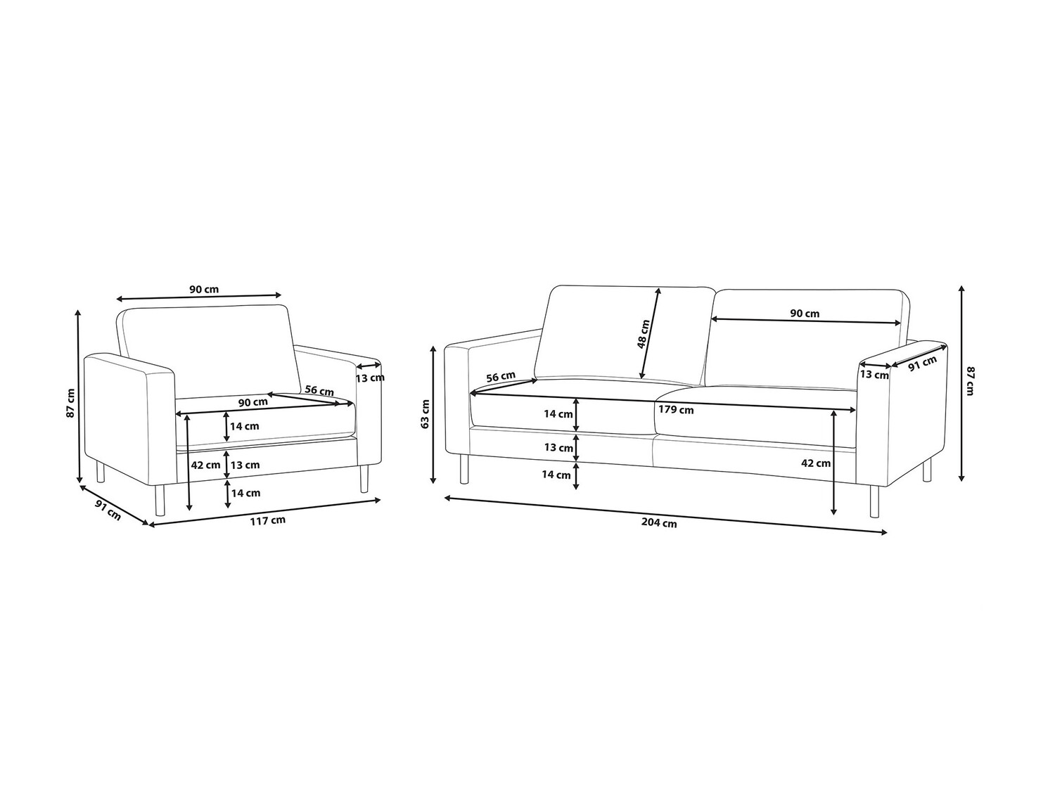 Σετ ταπετσαρισμένων επίπλων Berwyn 768 (Μπεζ)