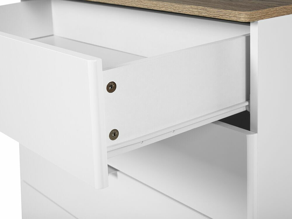 Chest of drawers Berwyn 781 (White + Light wood)
