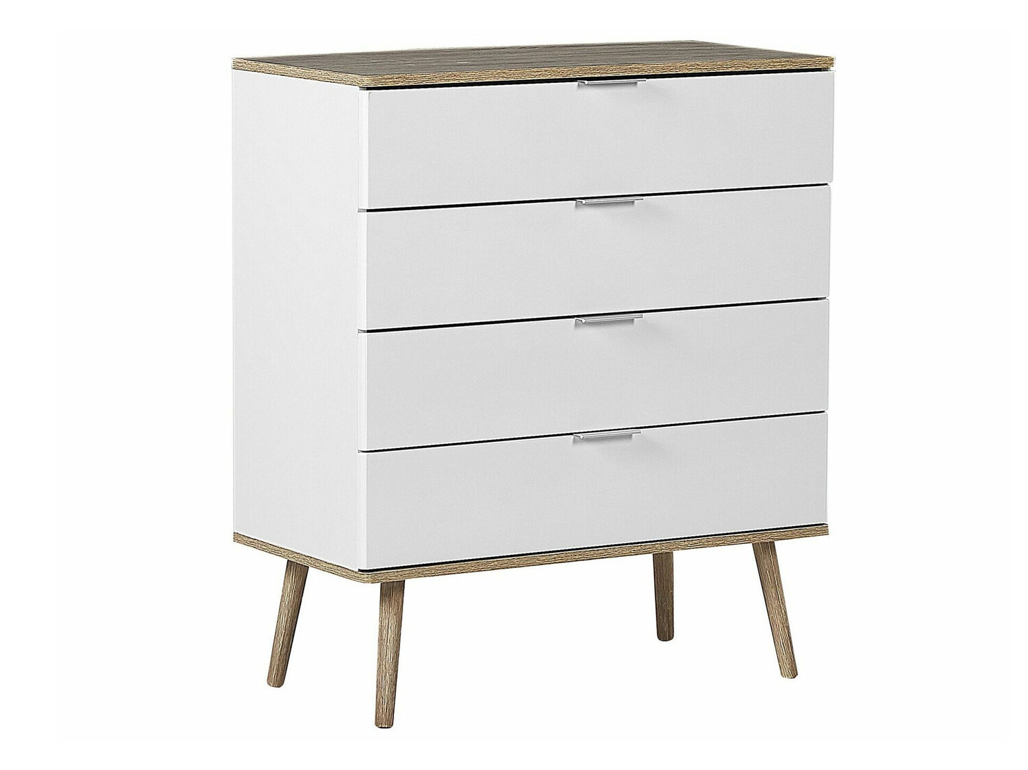 Chest of drawers Berwyn 781 (White + Light wood)
