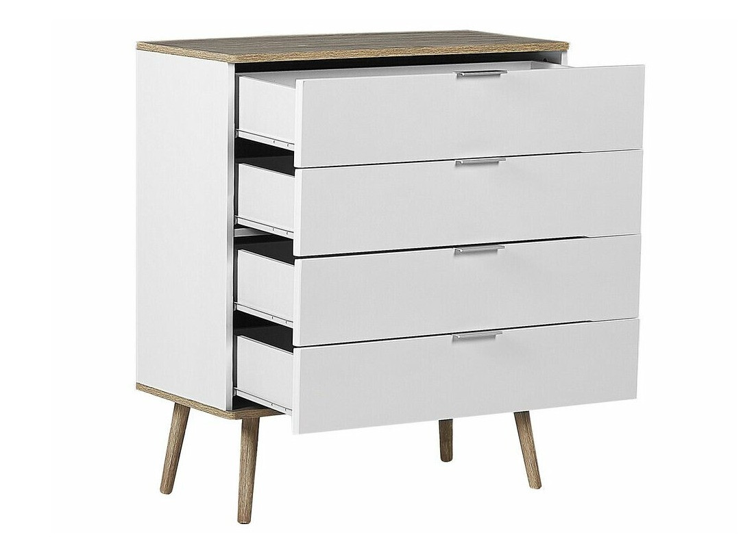Chest of drawers Berwyn 781 (White + Light wood)