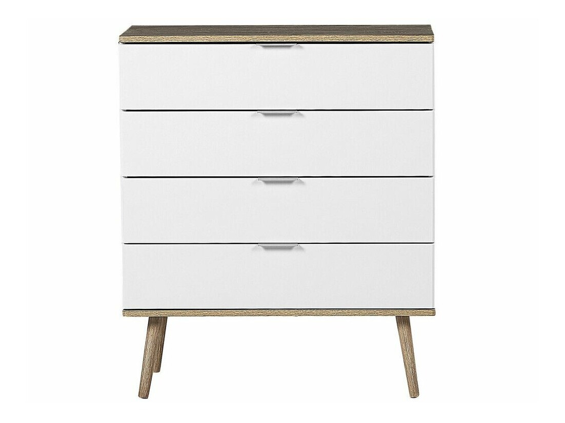 Chest of drawers Berwyn 781 (White + Light wood)
