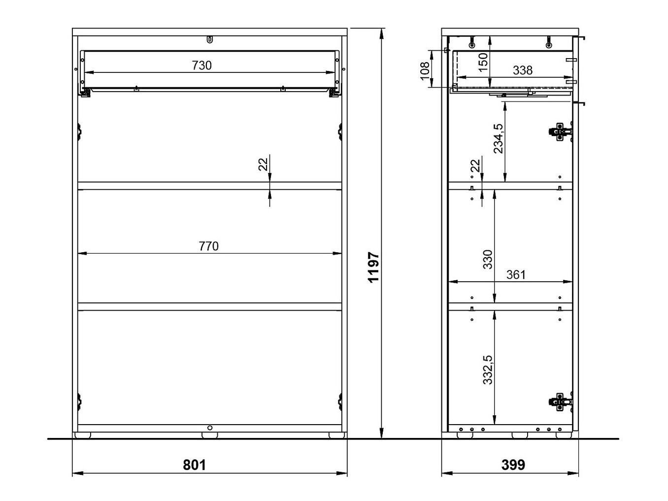 Συρταριέρα Feltoru 101 (Γραφίτης)