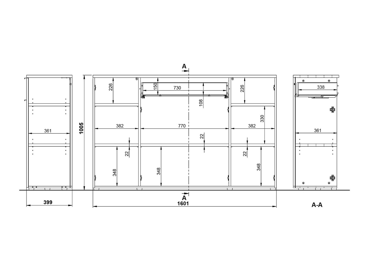 Συρταριέρα Feltoru 105 (Άσπρο)