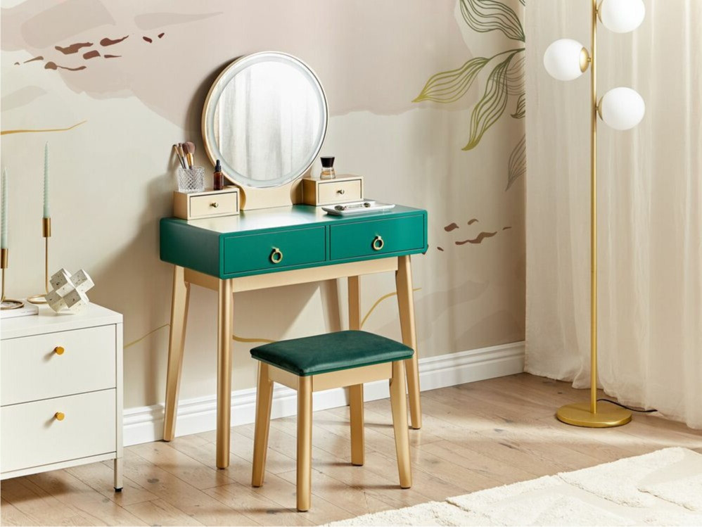 Dressing table Berwyn 830 (Green + Golden)