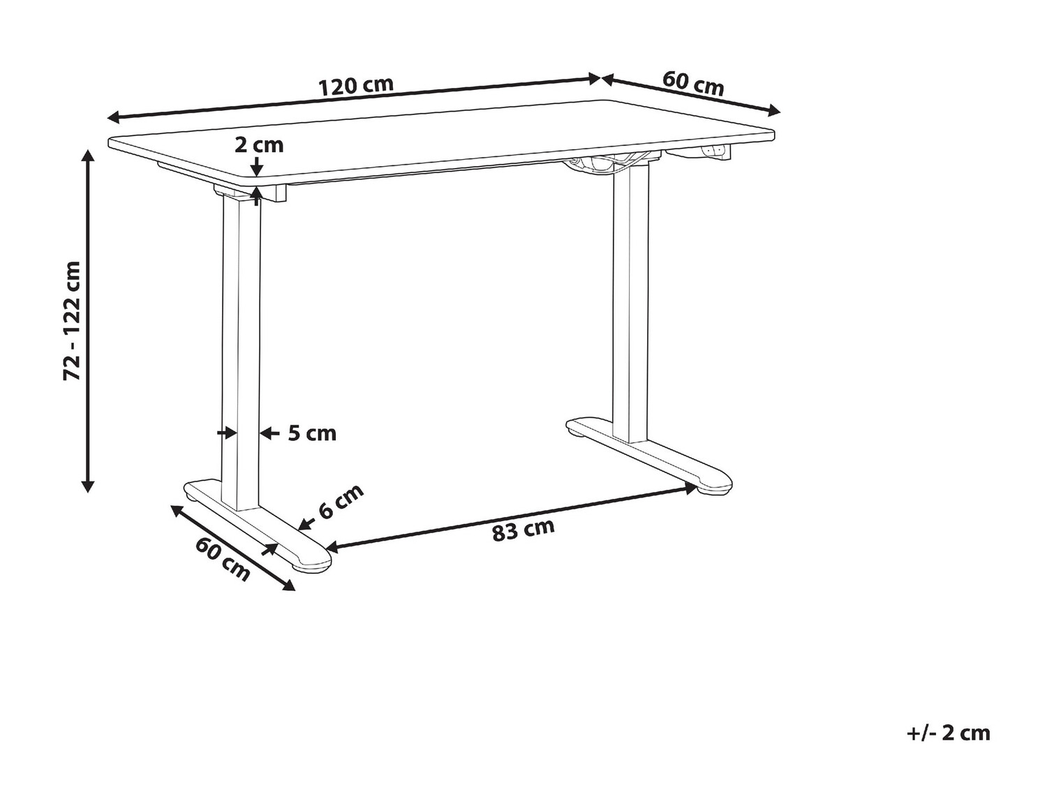 Γραφείο με ρυθμιζόμενο ύψος Berwyn 840