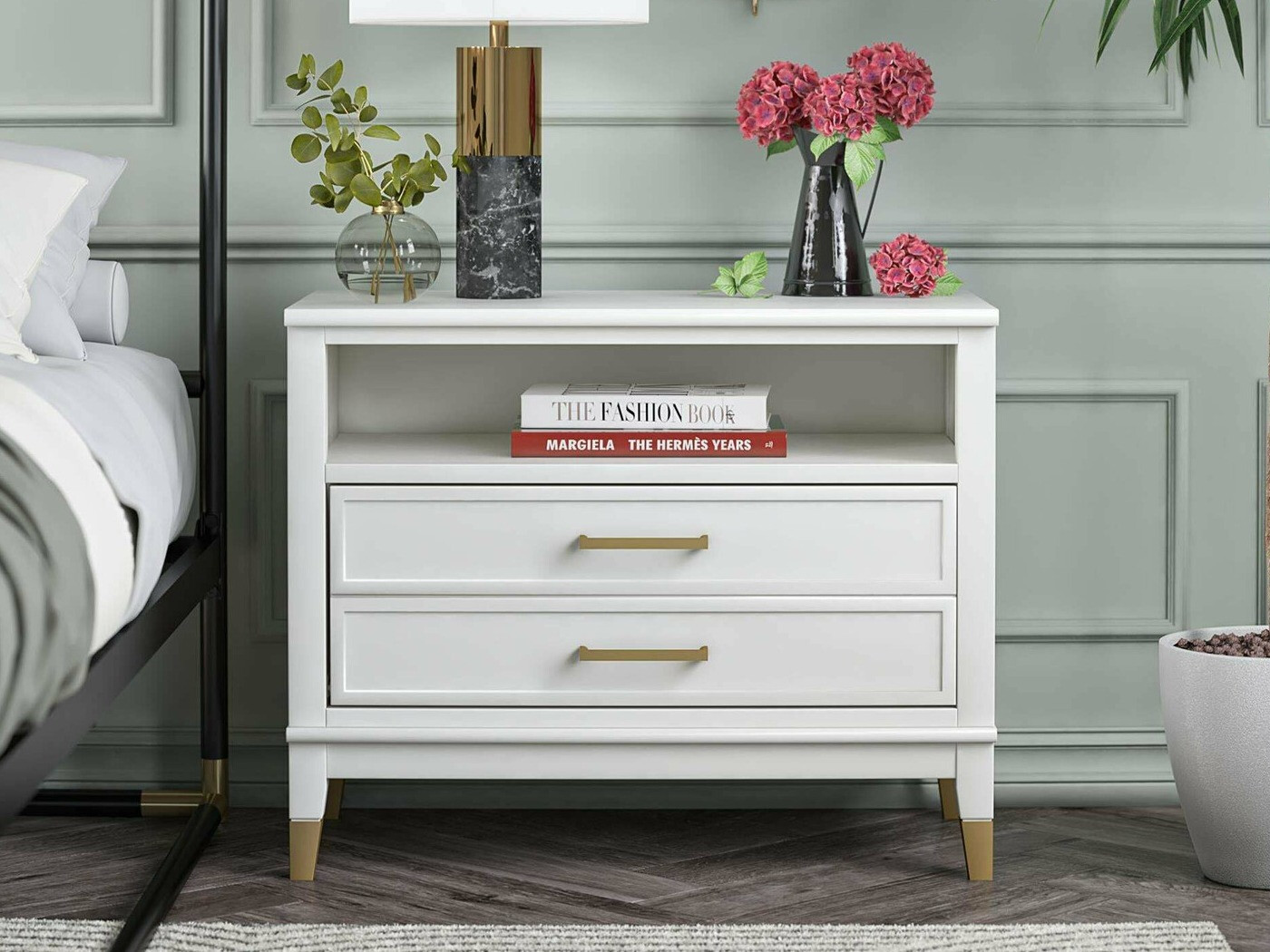 Κομοδίνο CosmoLiving by Cosmopolitan Belromu 107 (Άσπρο)