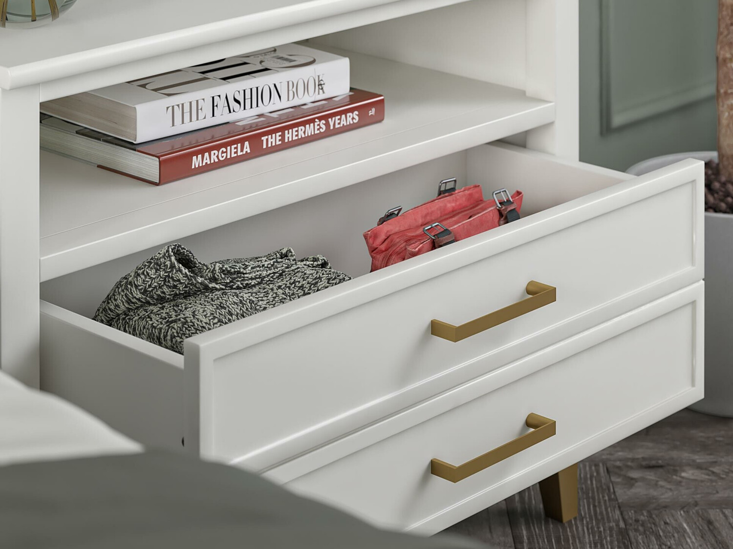 Κομοδίνο CosmoLiving by Cosmopolitan Belromu 107 (Άσπρο)