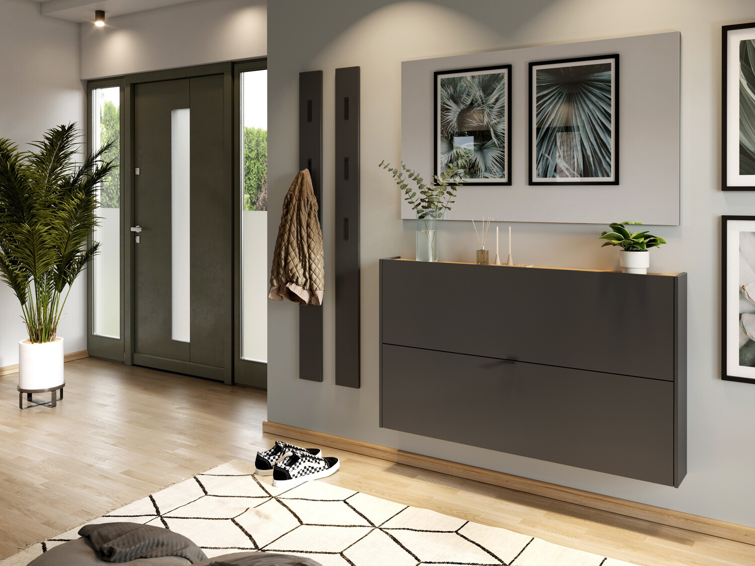 Παπουτσοθήκη Cirsale 108 (Γραφίτης + Navarra δρυς)