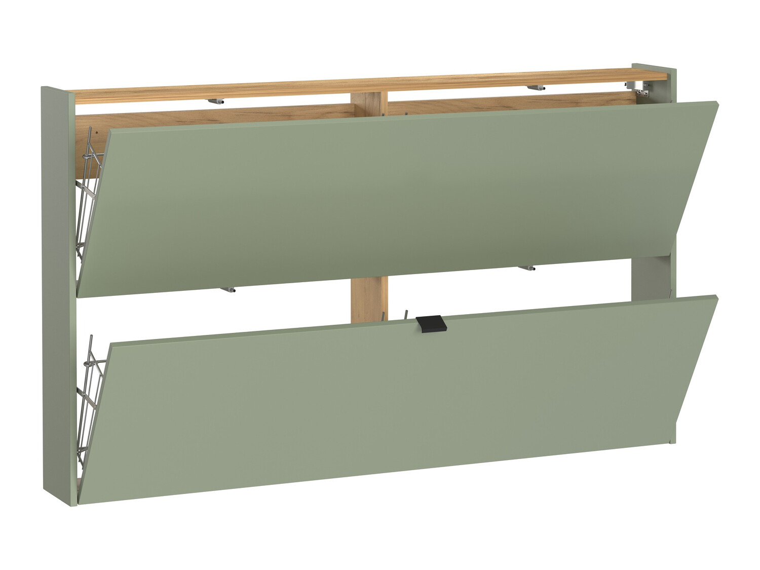 Shoe cabinet Cirsale 108 (Dusty green + Navarra oak)