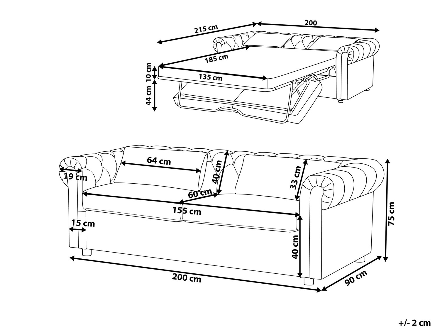 Καναπές Αγγλικού στυλ Cirdoro 103 (Πράσινο)