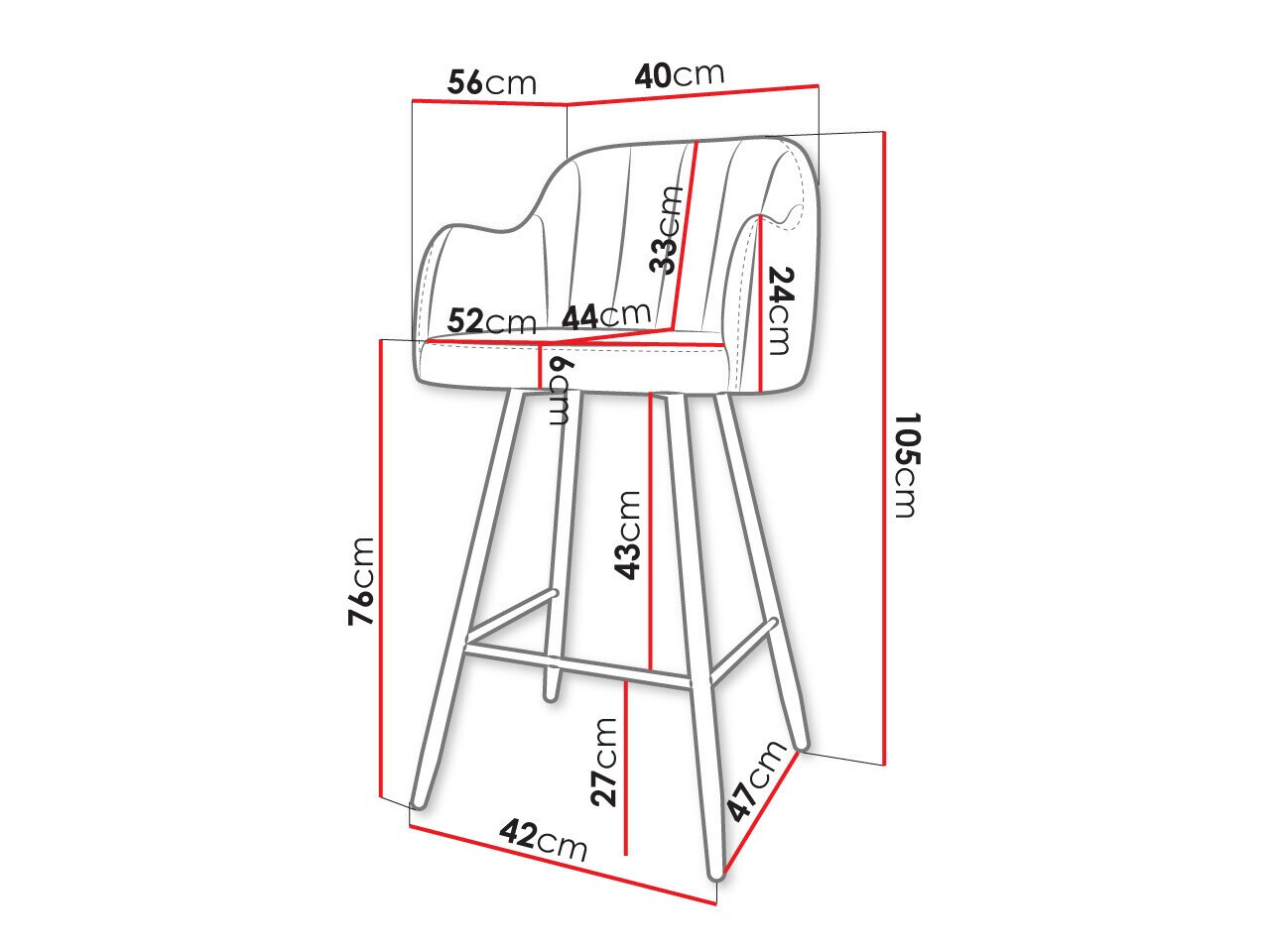 Σκαμπό μπαρ Comfivo Anser I (Magic Velvet 2219)