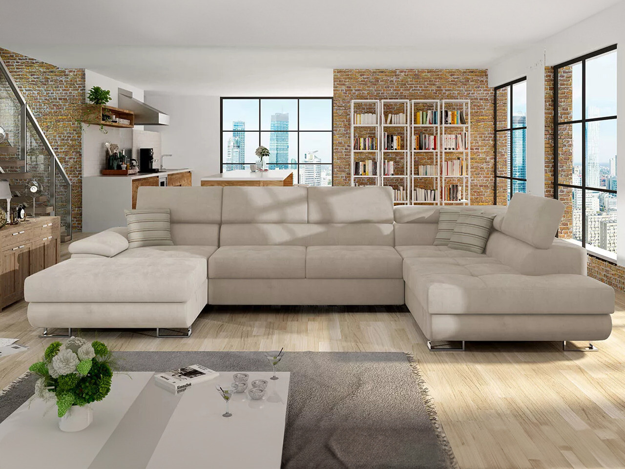 Γωνιακός Καναπές Comfivo Ruta IV (Uttario Velvet 2979 + Senegal 825)