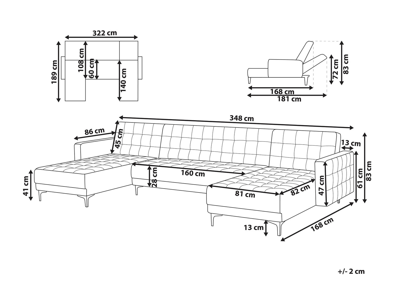 Αρθρωτός γωνιακός καναπές Felvena 109 (Τυρκουάζ)
