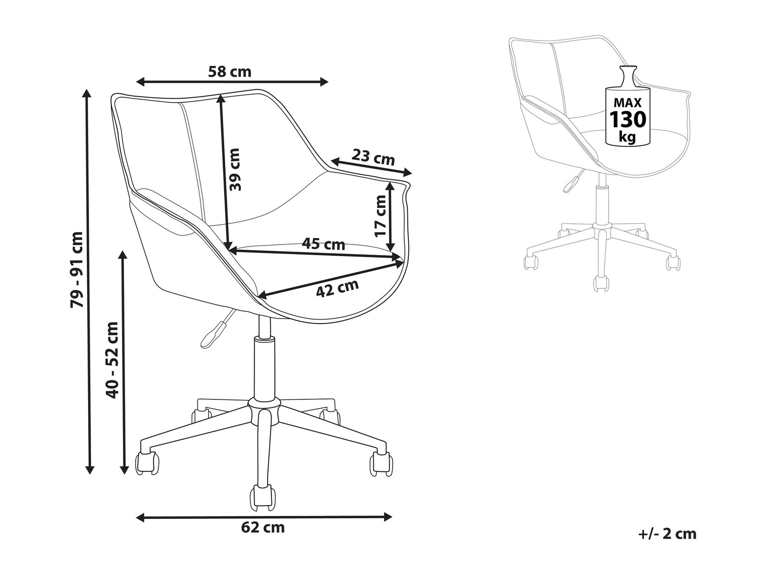 Office chair Berwyn 899 (Brown)